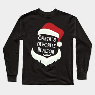 Santa's Favorite Realtor Xmas Funny Claus Christmas Gift Long Sleeve T-Shirt